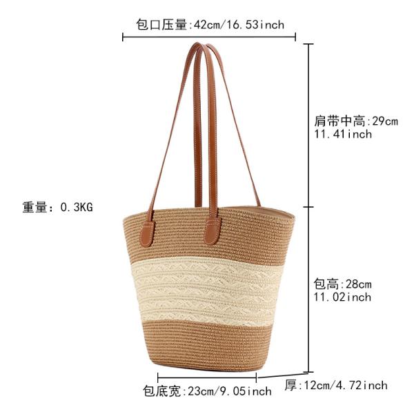 Large Straw Tote Bag Handmade Knitting Marocco Shoulder Beach Bag for Women's Summer