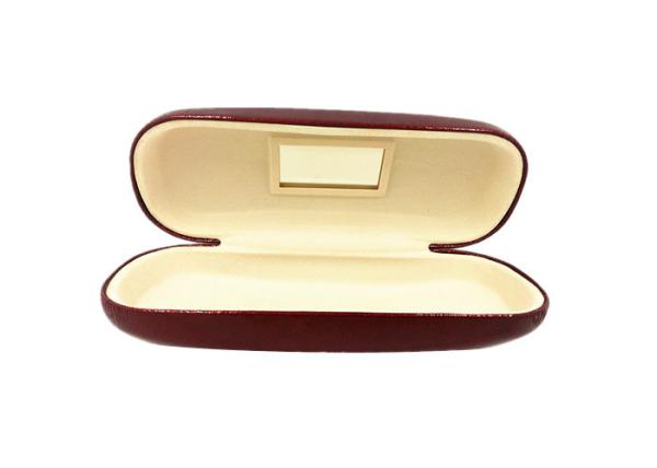Eco Friendly Hard Eyeglass Case With Red Vintage PU / Mirror For Women