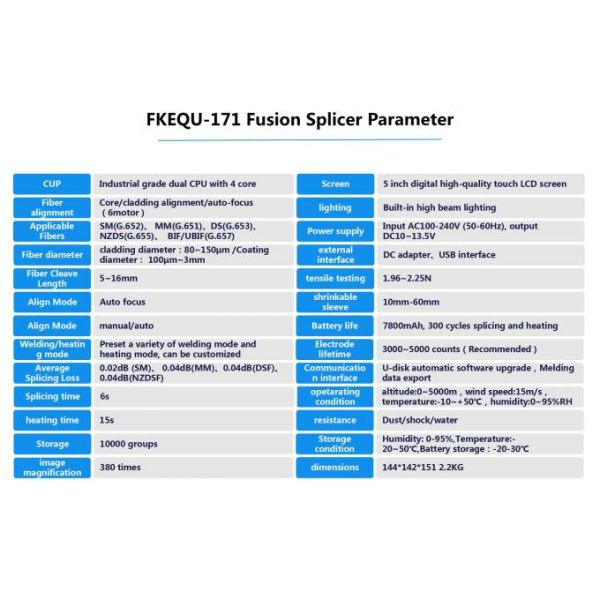 Fiber Fusion Splicing Machine Optical Fiber Fusion Splicer Fiber Optic Equipment 6 Motor