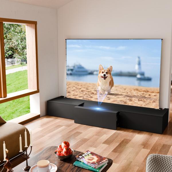 Smart Telescopic TV Cabinet Automated Sliding TV Cabinet Black