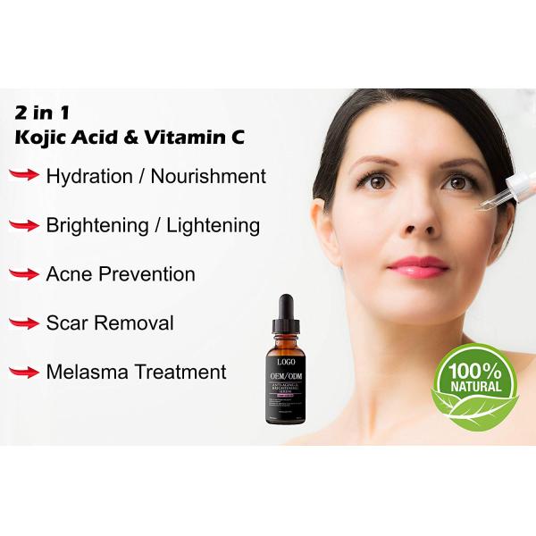 Liquid Kojic Acid Serum With Vitamin C Reduces Ageing Spots , Fine Lines & Wrinkles