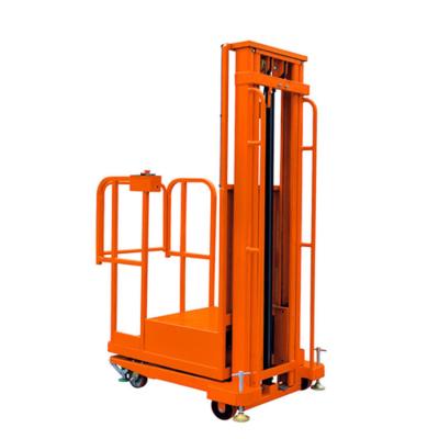 Orange 3m Semi Electric Order Picker Warehouse Stock Picker Lift