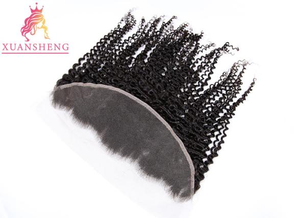 Ear To Ear 13x4 Lace Frontal  Lace Human Hair , Brazilian Deep Curly Virgin Hair