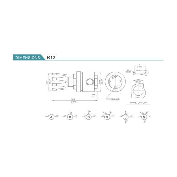 Установленный панелью высокий газовый регулятор азота давления 500/3000 Пси входного давления