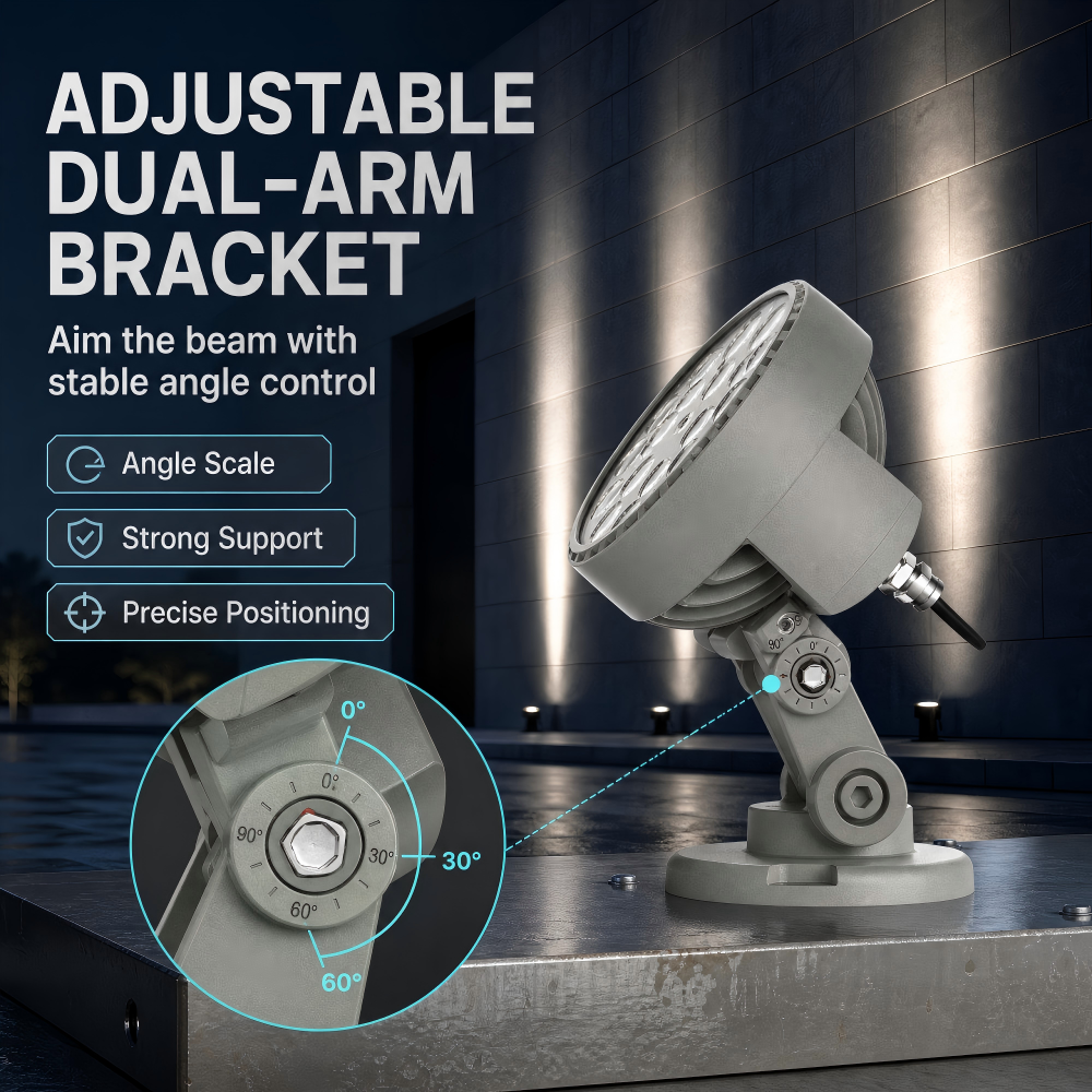 Ultra-high Energy Efficiency LED Flood Lights Rich Color Rendering Adjustable Beam Angle for Urban Main Roads Lighting