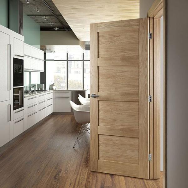 Commercial OAK Solid Wood Composite Doors , Single Swing Shower Door