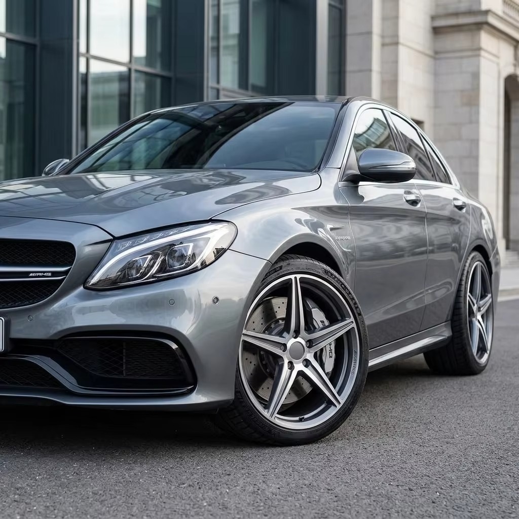 Factory Direct New Design Deep Concave Forged 22 Inch 5x114.3 Brushed Silver Car Rims for Mercedes C E AMG