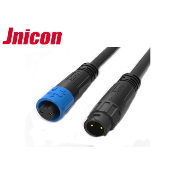 Plastic Shell IP67 Waterproof Connector , 2 Pin M12 Waterproof Connector
