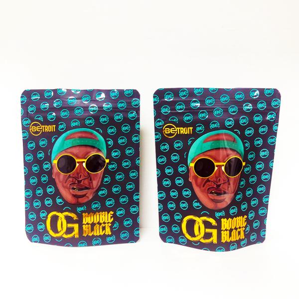 Ziplock Weed Packaging Bag Stand Up Pouch With Gold Stamping And UV Printing