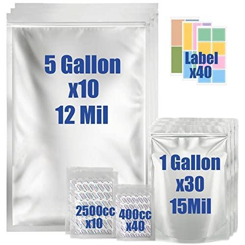 A soldadura térmica Mylar do produto comestível ensaca o Ziplockk de empacotamento do malote do suporte de um prazo de 5 galões acima