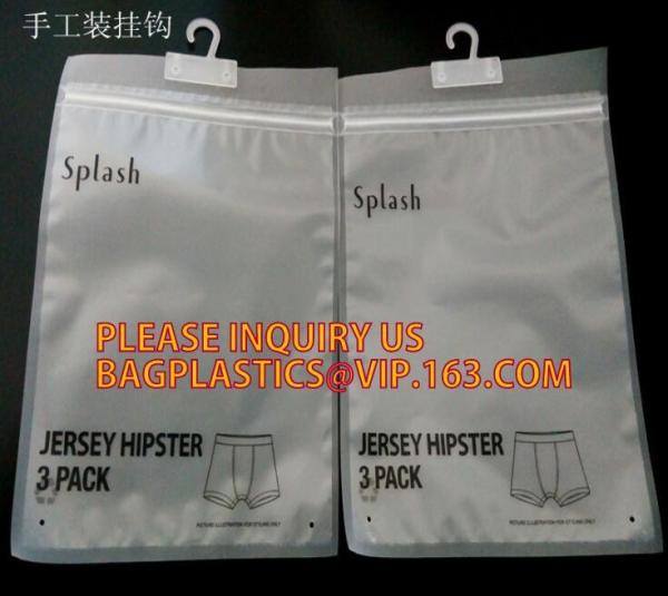 Hook Top zip plastic bag food packaging/ 3 side seal zipper bag/ stand up pouch k bag for meat,pork,beef,sea food