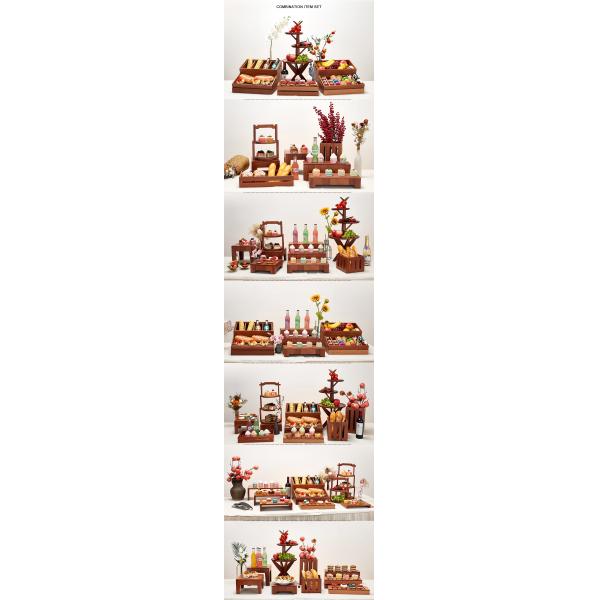 Wooden 2 3 Tier Snack Fruit Platter Candy Tray Dessert Display Shelf Decoration Wedding Cake Stand