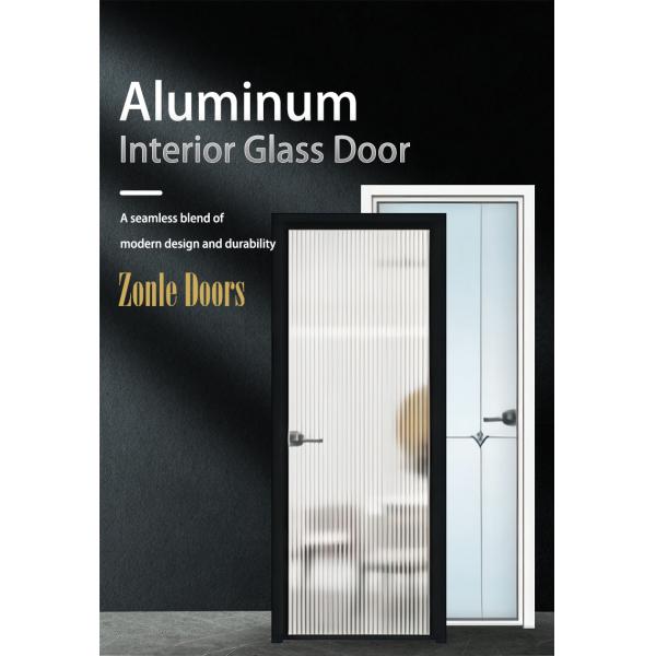 Modern Aluminum Frame Interior Swing Tempered Glass Bathroom Shower Door