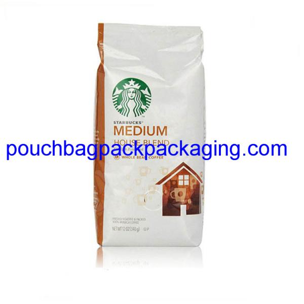 Back seal foil coffee pack bag, aluminium coffee bag, high barrier