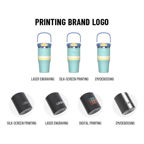 Bolsa personalizada de botellas aisladas de acero inoxidable de 18-32 onzas / mango aprobado por la FDA, libre de BPA, de uso pesado