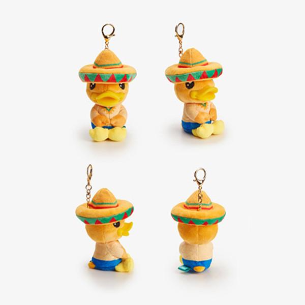 Cartoon Cotton Plush Toys , Duck Plush Doll Keyring pvc polyester Material