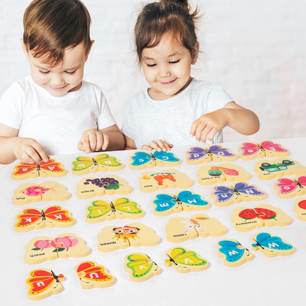 Children's Wooden butterfly Letter Puzzle Children's Puzzle Wooden Toys