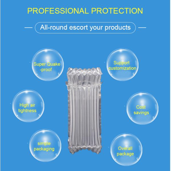 PE durable dunage protective jar air filled pillow, air column pouches air dunnage bag, Waterproof shock-proof, bagease