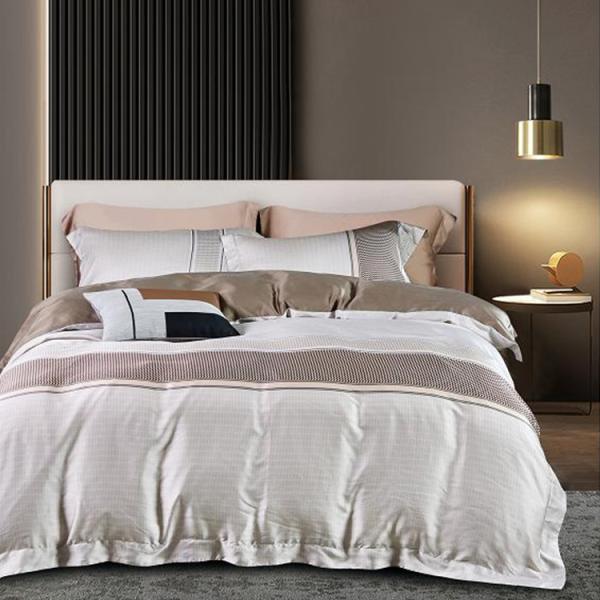 100% Tencel Luxury Silky Soft Bedding Set 300TC Printed Fabric Quilt Cover Pillowcase Sets