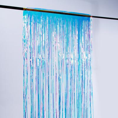2m 3m Blue Silver Tinsel Backdrop Rain Curtain Foil Backdrop