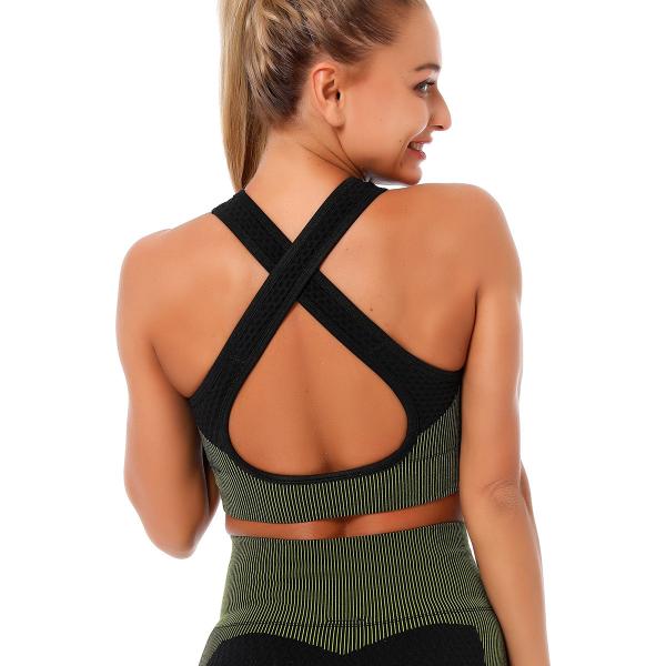 Sports bra yoga back cross shock-proof push-up body-building bra