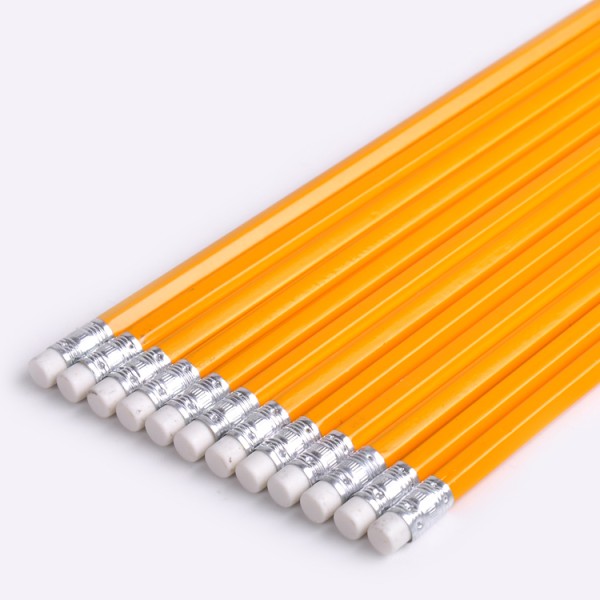 wholesale unsharpened hb 12pcs yellow pencil hb with eraser