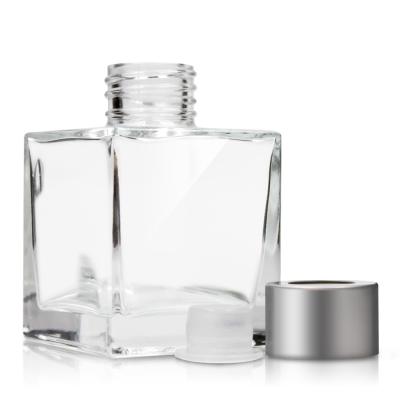 Botellas de cristal por encargo del difusor/botella de perfume cristalina clara del cuadrado