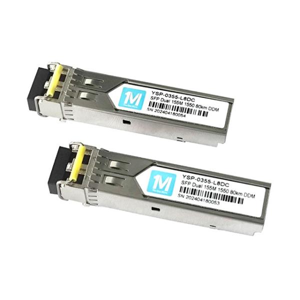3 155M Duplex 80km 1550nm LC Connector DDM 100BASE SMF Fiber Optic Module Pluggable SFP Transceiver