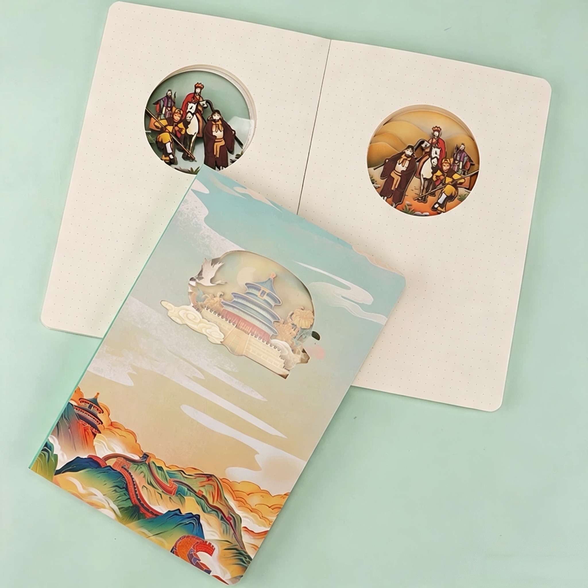 Hardcover 3D Laser Cut Paper Carving Notebooks For Cultural Souvenirs