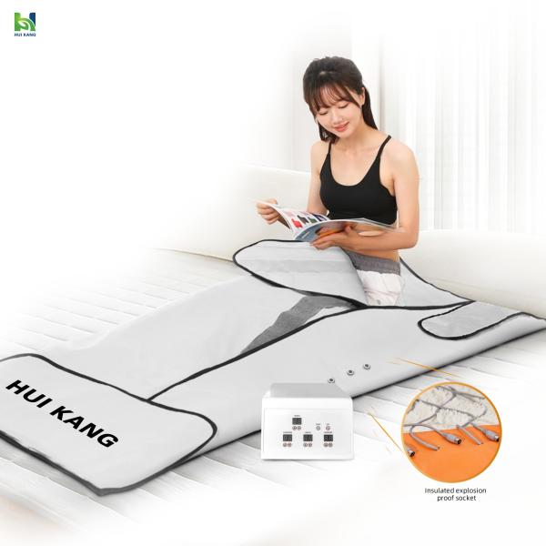 Un spa portable de 600 watts pour la perte de poids et la désintoxication chauffage à la fibre de carbone pou minceur 3 zones couverture de sauna infrarouge lointain