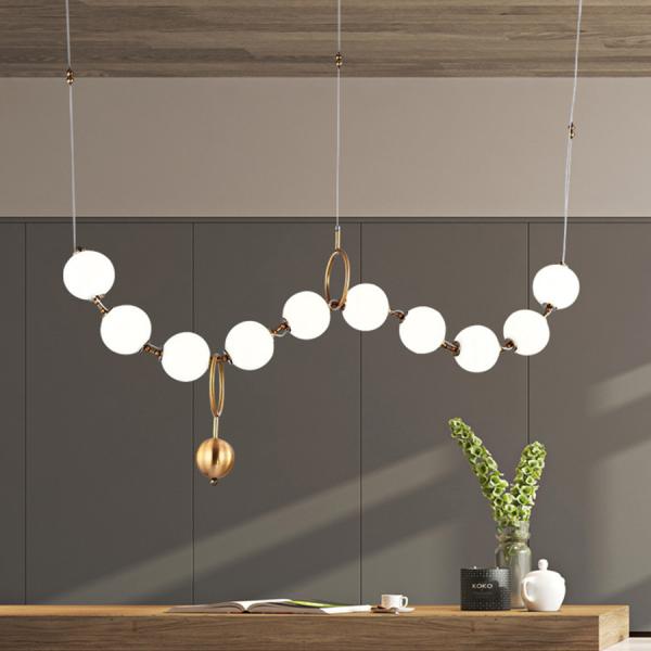 Showroom Hall Personality Bubble Lamps Luxury Simplicity Pearl Necklace Long LED Chandelier(WH-MI-157)