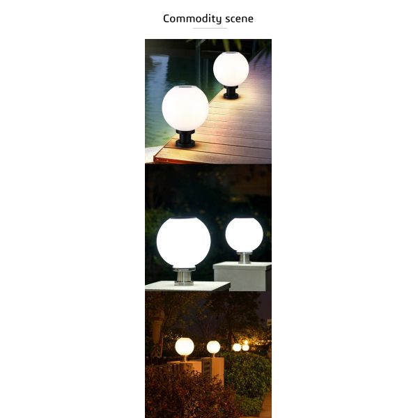 Smart Three-Color Remote-Controlled Solar Pillar Light , Courtyard Landscape Light