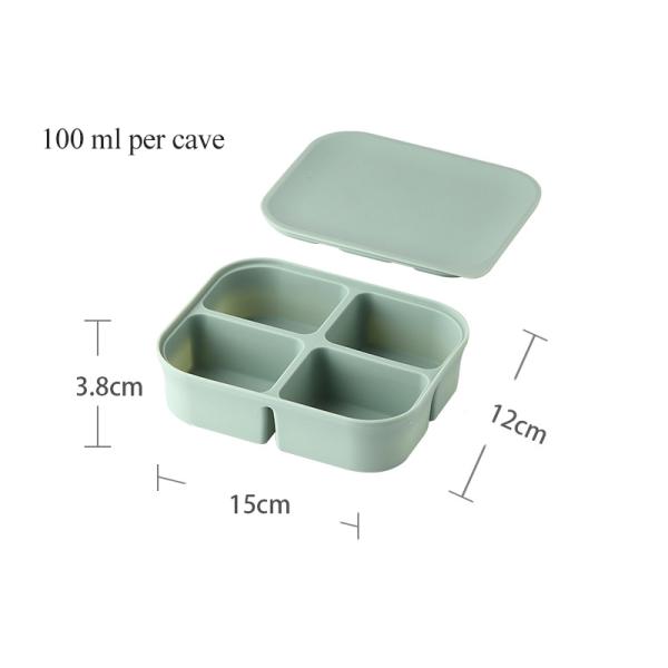 Silicone Baby Food Storage Container Rectangle Shape Microwave Safe BPA Free Reusable