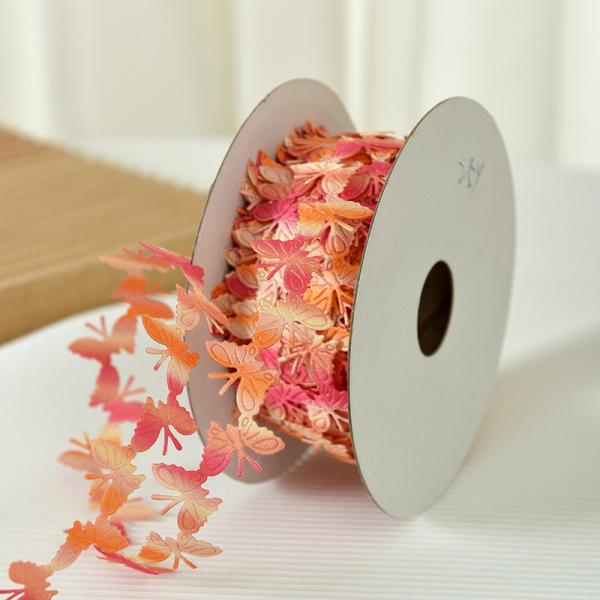 2cm*25y cinta de mariposa ultrasónica para embalaje de regalos y accesorios de ropa