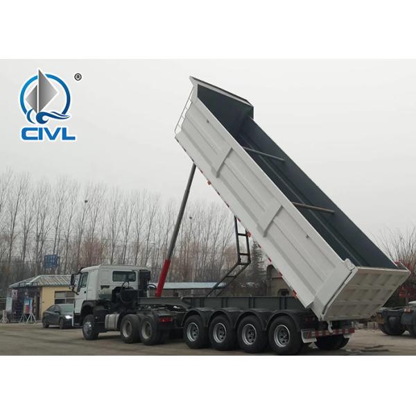 Hydraulic Tipper Trailer 3 Axle 60 Tons Loading Capacity, Dump Trailer Truck