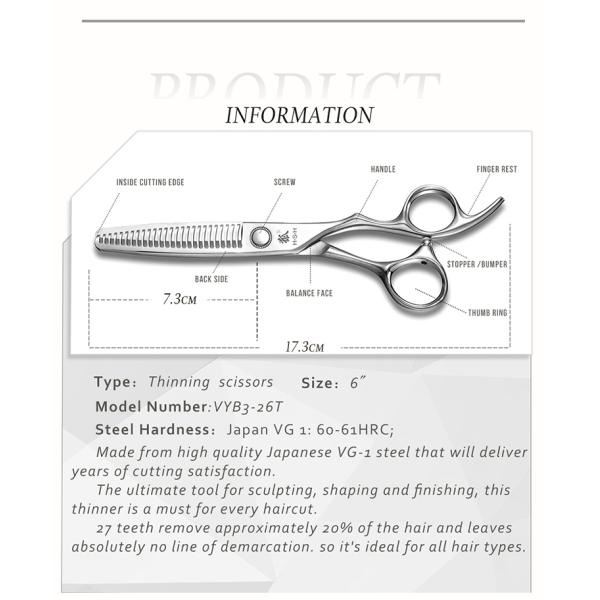 Japanese Steel Hair Thinning Scissors , Stable High End Japanese Cobalt Shears