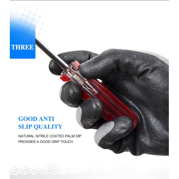 Flexible and Protective Heavy Duty Nylon Rubber Coated Work Gloves for Hand Protection