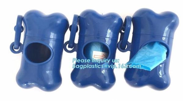 LED Flashlight Dog Waste Bag Dispenser Holder with Pet Waste Bag Poop Roll Bags, BPI ASTM D6400 EN13432 Approval Customi