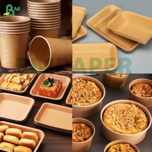 270 g 300 g de calidad alimenticia de color marrón Kraft Cup Stock Paper para bandeja de papel