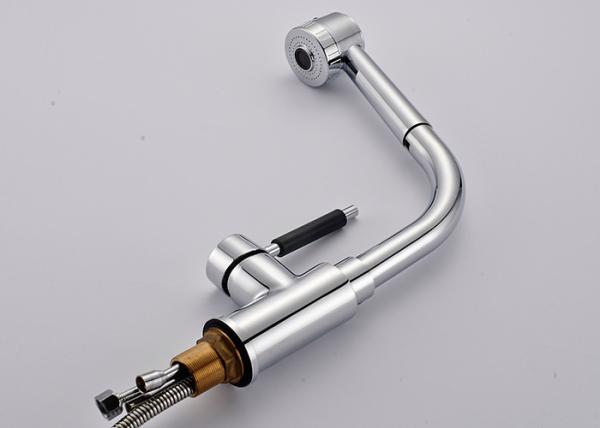 ROVATE Long Reach Single Handle Kitchen Faucet Pull Out Dual Mode Sprayer