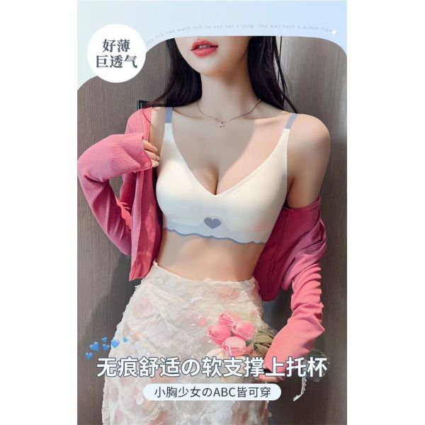 Women Small Breast Bra Ladies Factory Direct Sell Underwear Seamless Ice Silk Women Bra