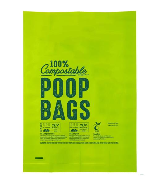 Green colour 100% biodegradable compostable Eco Friendly dog Poop Bags for pets