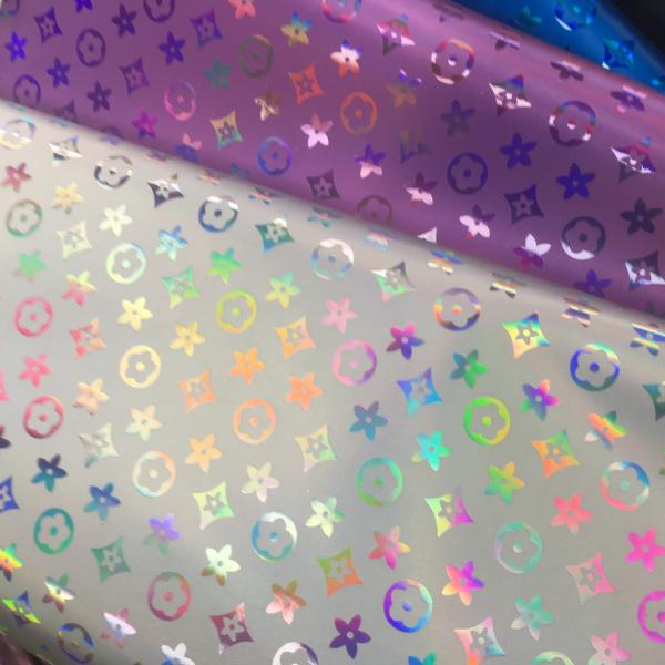 Bolsa de mão Laser Grave PU Couro colorido Flor do Pentágono Couro artificial PU