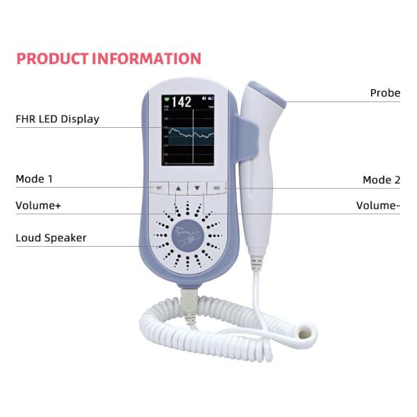 ABS Ultrasonic Home Pregnancy Doppler Baby Heartbeat Pocket Fetal Doppler