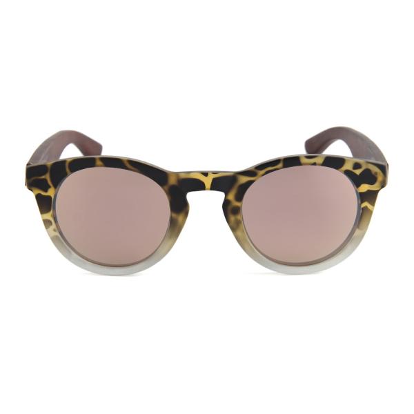 Special Shape Lifestyle Sunglasses Pc Frame Colored Wooden Temple Material