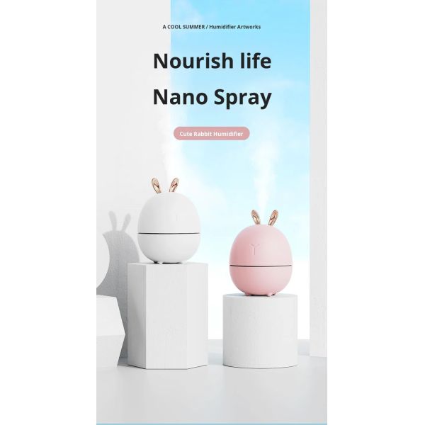 Bunny Shaped Ultrasonic Air Humidifier Household Mute Operation Desktop Humidifier