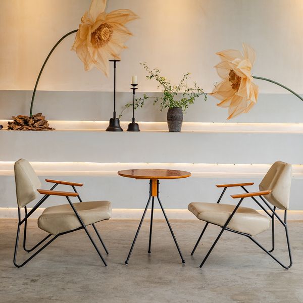 Commercial Coffee Shop Table and Chair Combination Negotiation Area Music Restaurant Leisure Chair Furniture