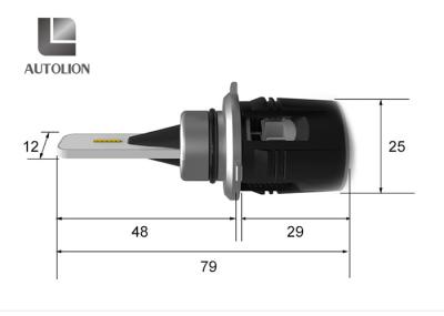 High Power LED Bulbs For Cars / 24W LED Automotive Headlamps Bulb h7