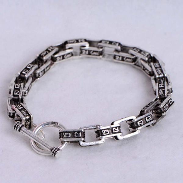 Vintage Handmade Thai Sterling 925 Silver Chain Link Bracelet (060715)