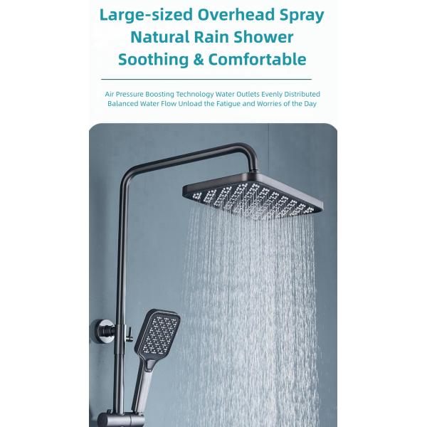 Household Thermostatic Exposed Valve Showers Rainfall Shower Set OEM ODM